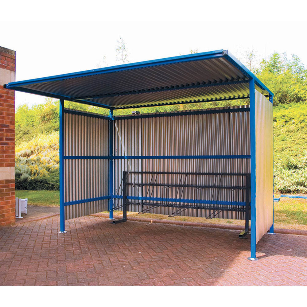 Traditional Cycle Shelter With Galvanised Sides