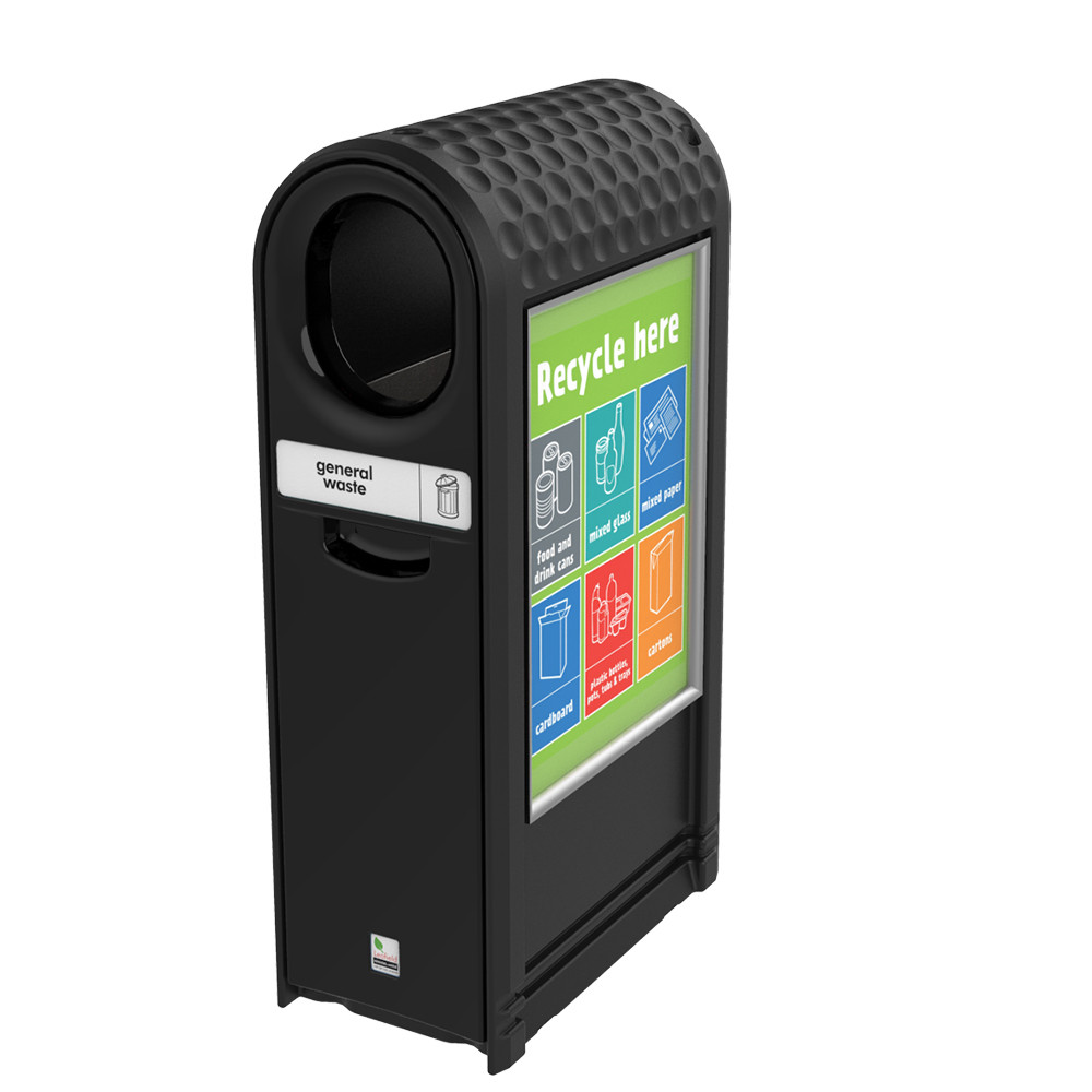 EcoArc External Recycling Bin - 80 Litre - black