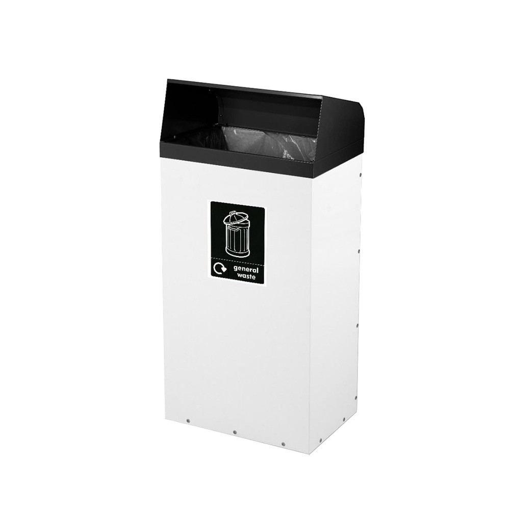 Hooded Open Top Metal Bin  - 60 to 80 Litres