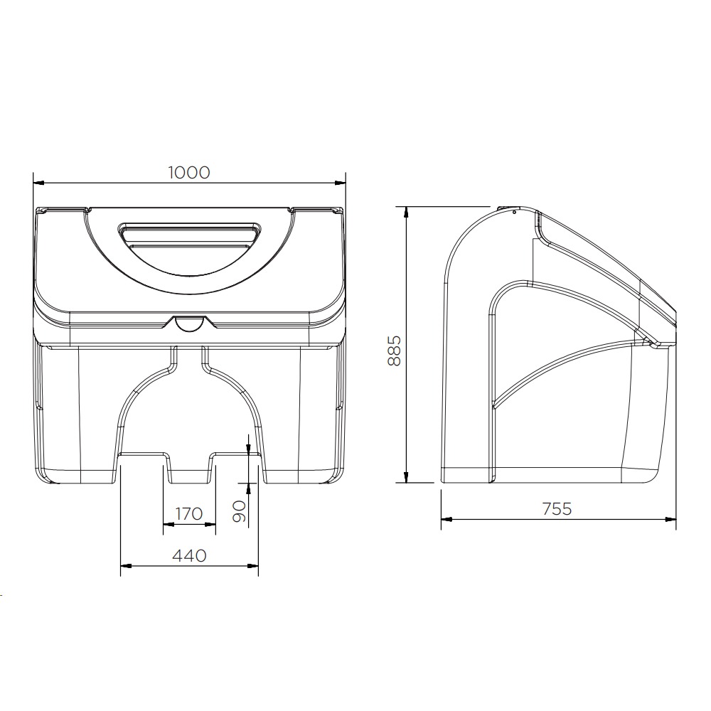 EverTough 400 Litre Large Lockable Grit Bin
