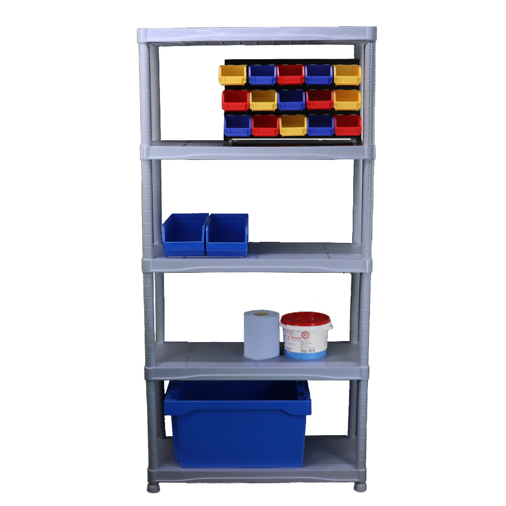 Plastic Garage Storage Rack - Heavy Duty - 4 or 5 Shelves