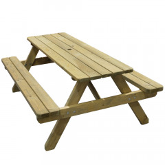 Six Seater Hereford Wooden Picnic Bench
