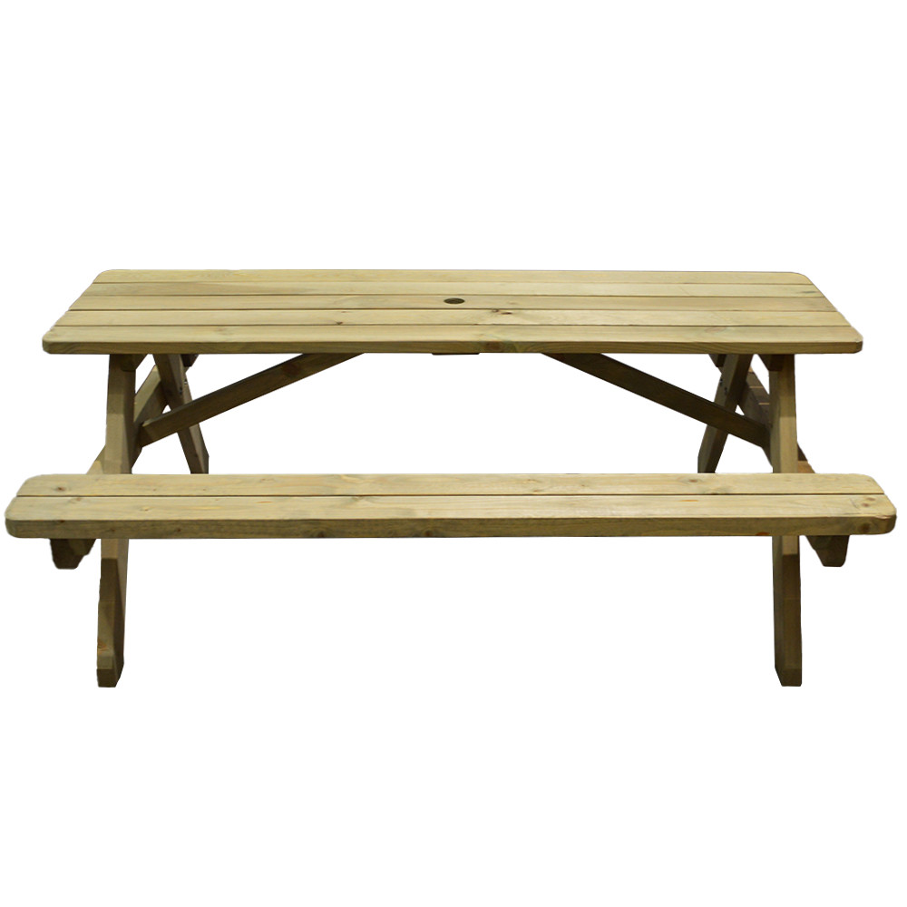 Solid wood picnic deals bench