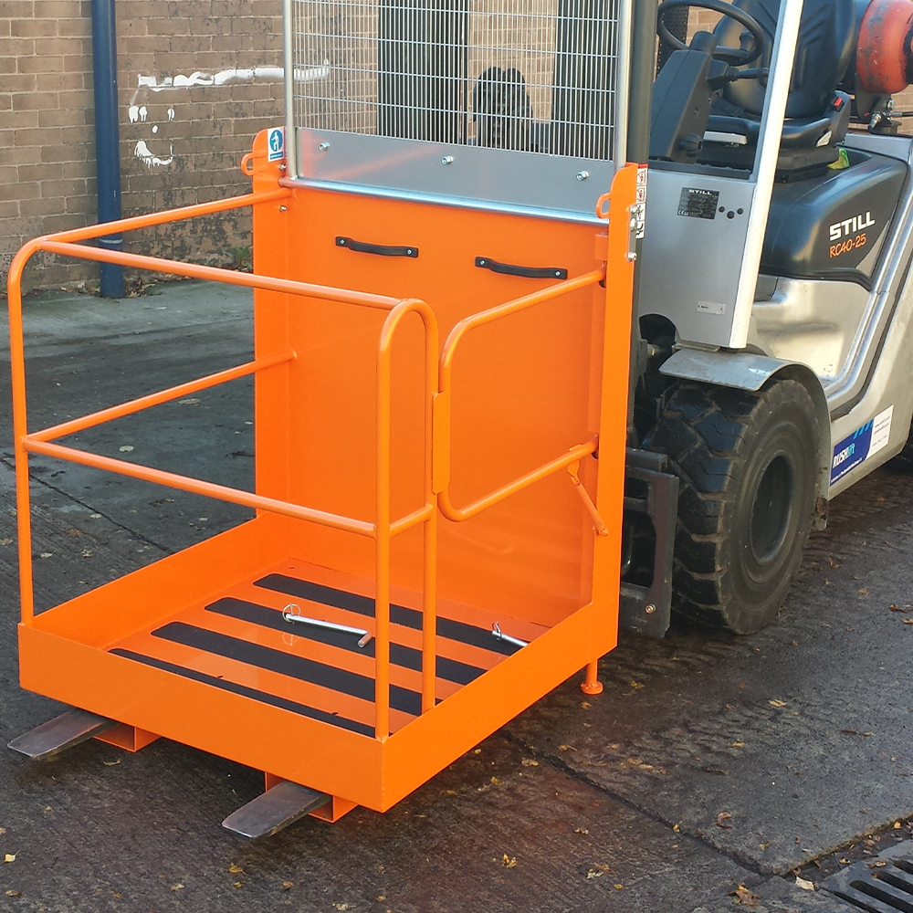 Forklift Mounted Folding Access Platform Attachment