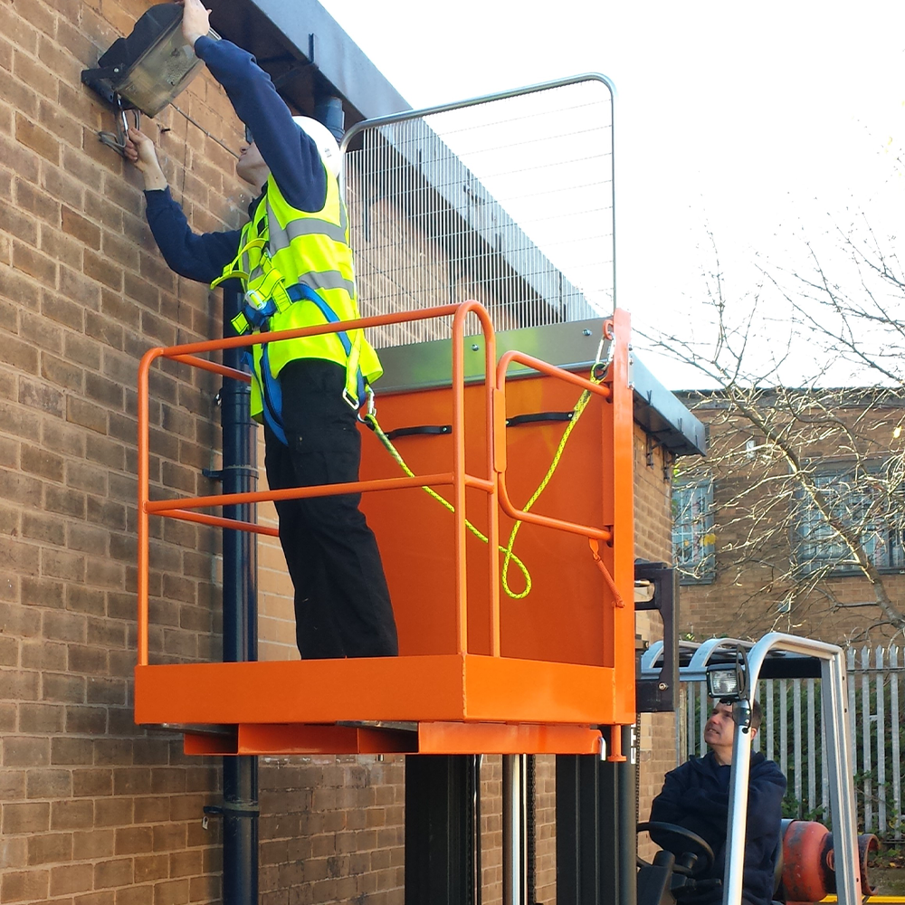 Forklift Mounted Folding Access Platform Attachment