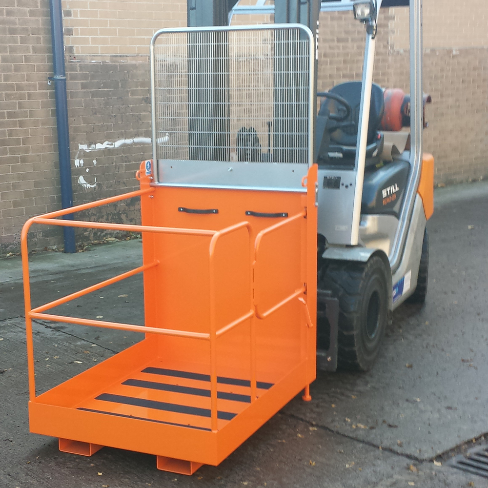 Forklift Mounted Folding Access Platform Attachment