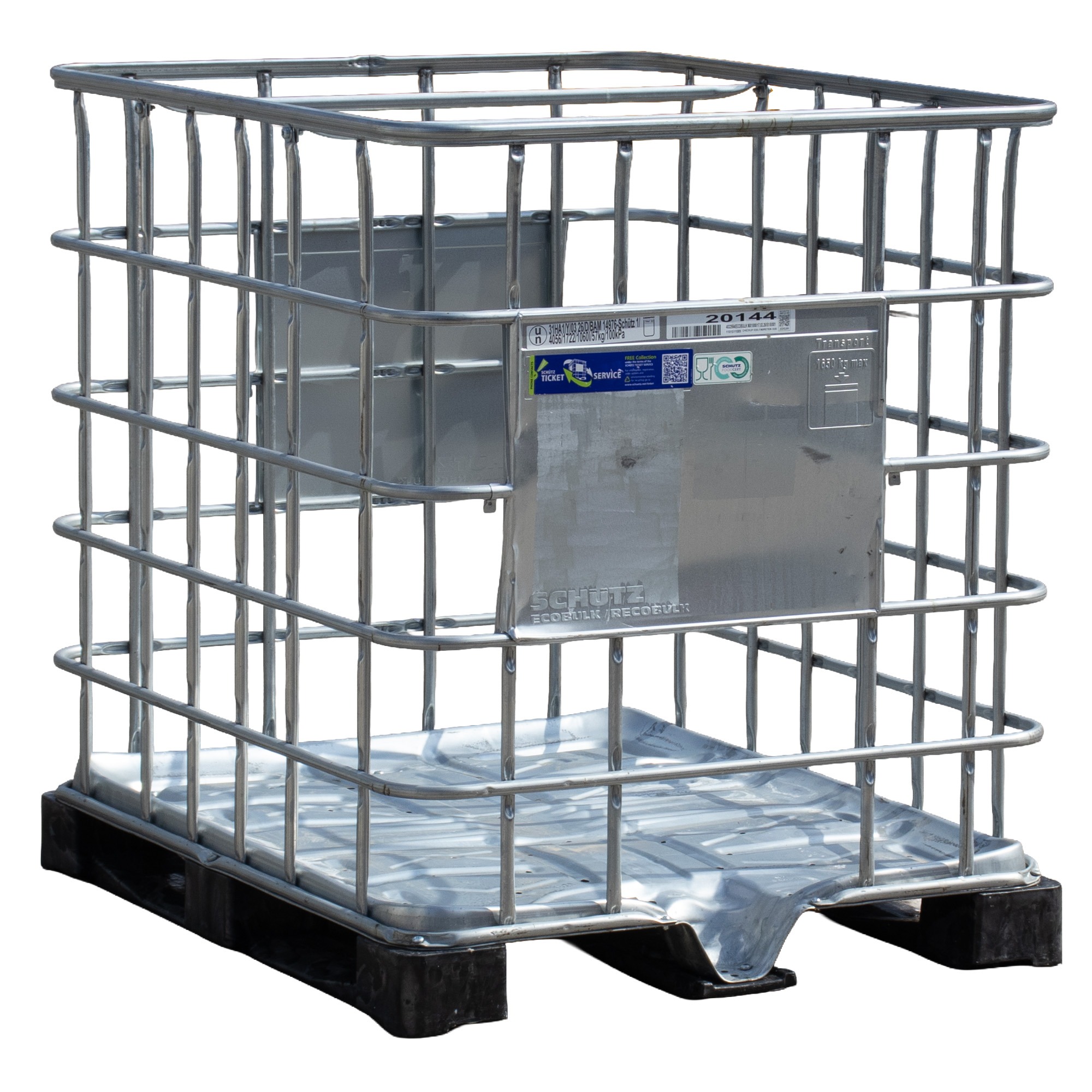Used 1000 Litre IBC Storage Cage with Pallet