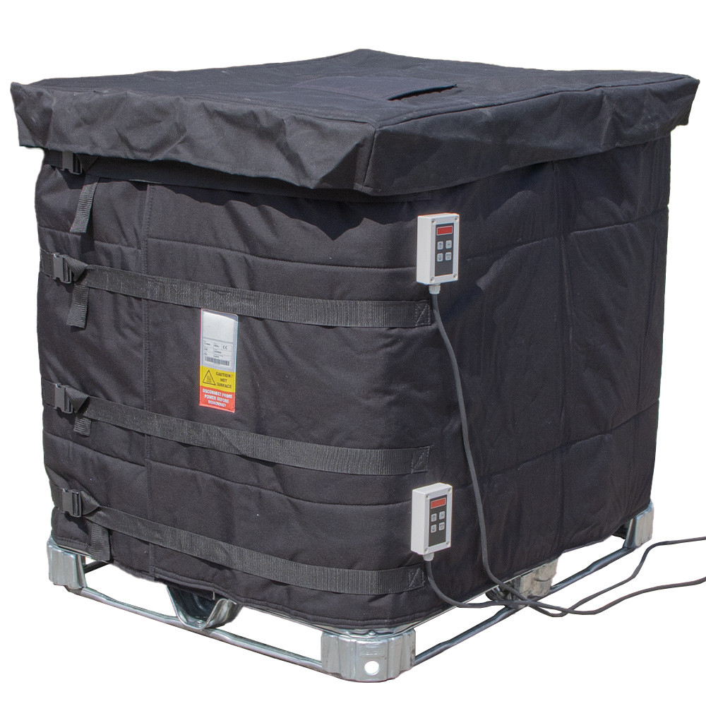 IBC Container Heater Jacket with top cover and two thermostats with power cables