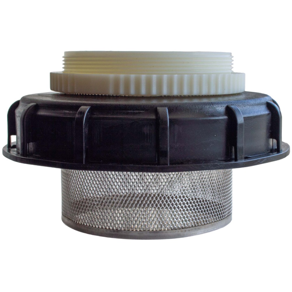 IBC lid with mesh filter insert