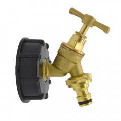 IBC Tap - S60X6 (2 Inch) x Brass Tap to 1/2" Snap on Connector