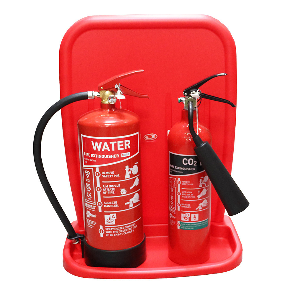 Double Fire Extinguisher Stand - UK Manufactured