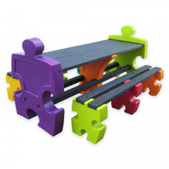 Jigsaw Table & Bench Set - 6 Seater