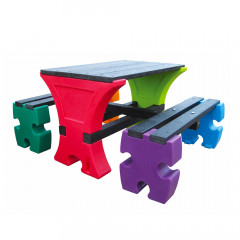 Junior 4 Seater Jigsaw Table & Bench Set