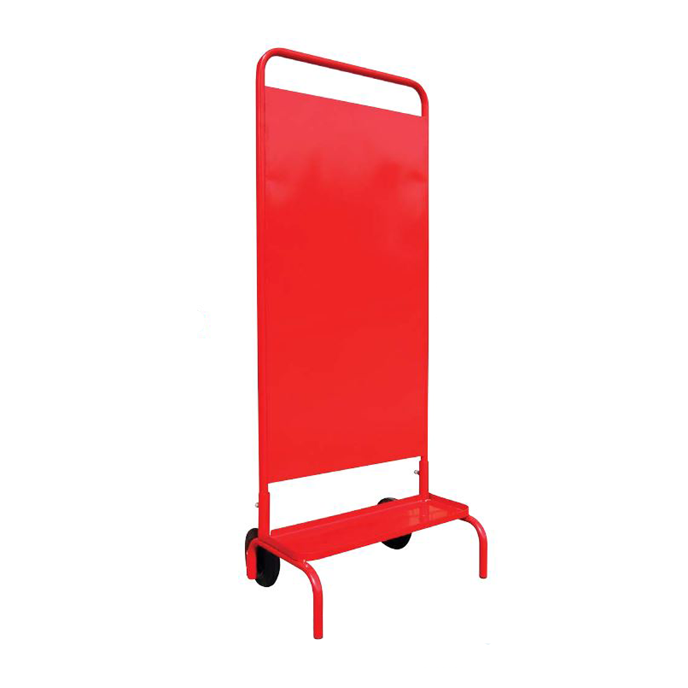 large red fire extinguisher stand
