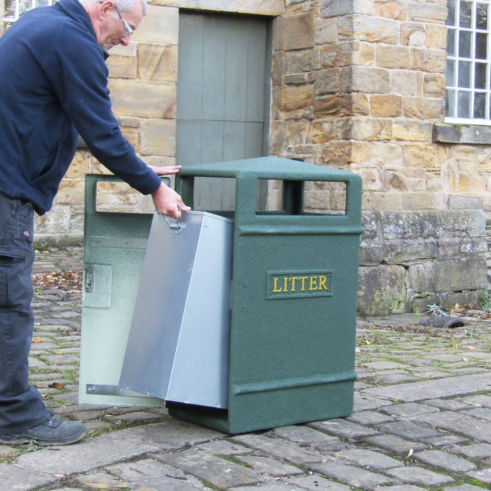 GFC Slimline Closed Top Litter Bin - 98 Litre