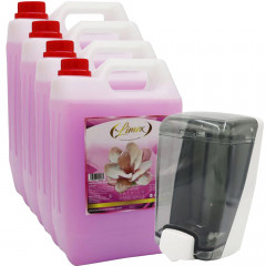 Liquid Soap Antibacterial Hand Wash - 4 x 5 Litre - Magnolia - Free 1L Dispenser