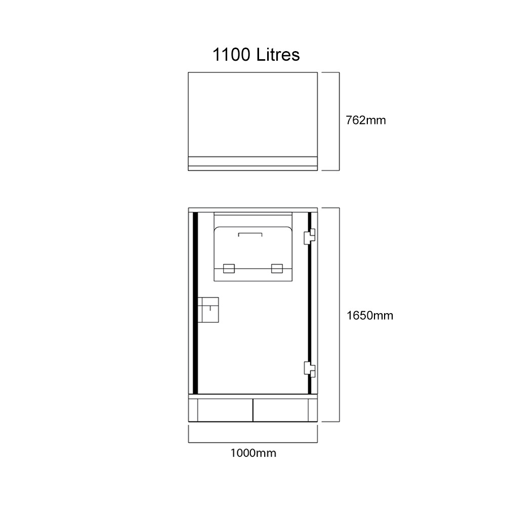 Lockable Clothing Donation Bin 1100 Litres 