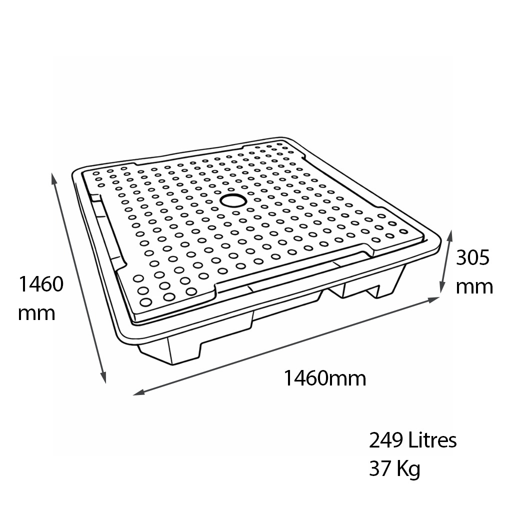 Jonesco Low Profile 4 Drum Spill Bund