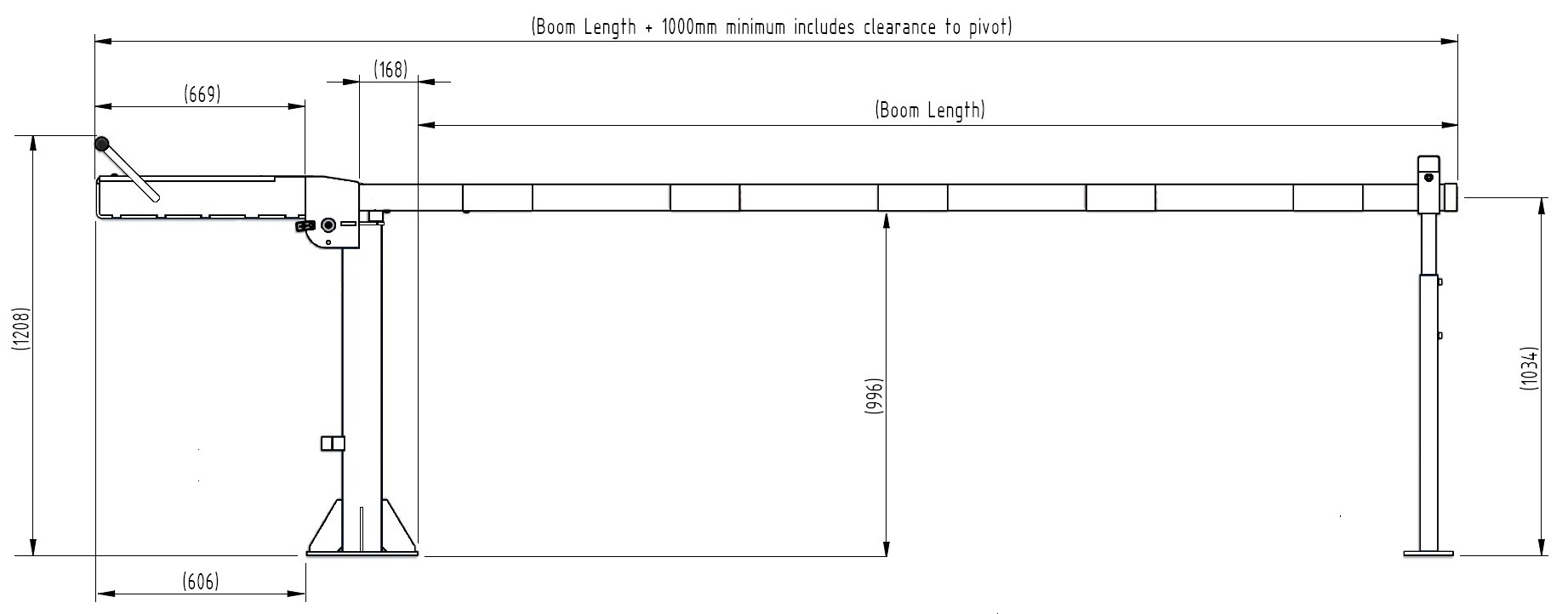Manual Car Park Barrier 3000mm – 7000mm
