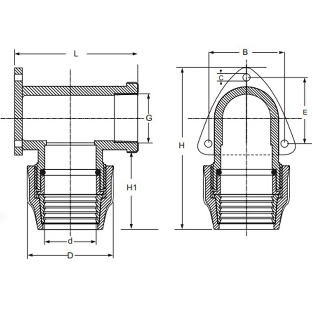 MDPE Wall Plate Elbow