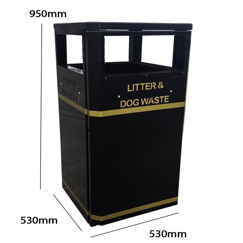 Steel Litter and Dog Poo Bin - 112 Litre - Demo