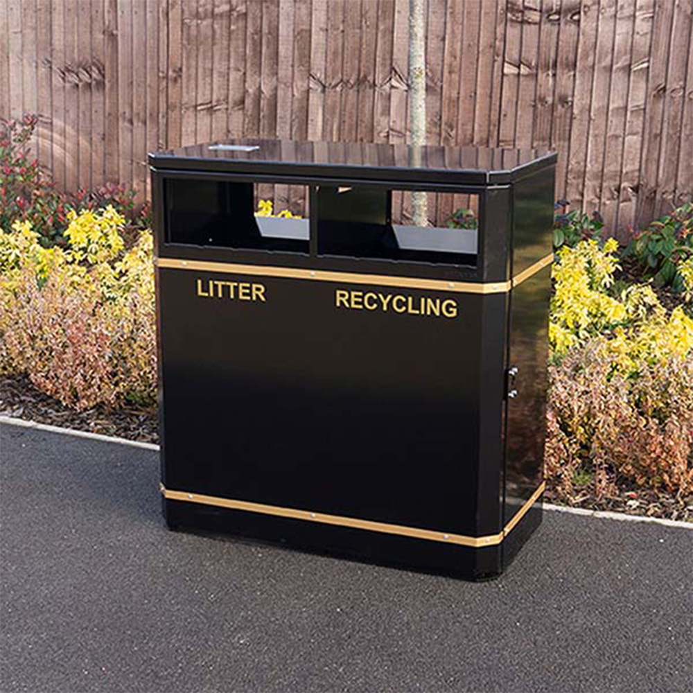 Middlesbrough Dual Litter & Recycling Bin - 224 Litre