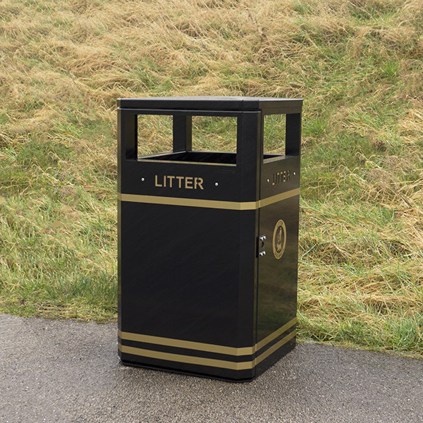 Middlesbrough Steel Litter Bin - 112 Litre