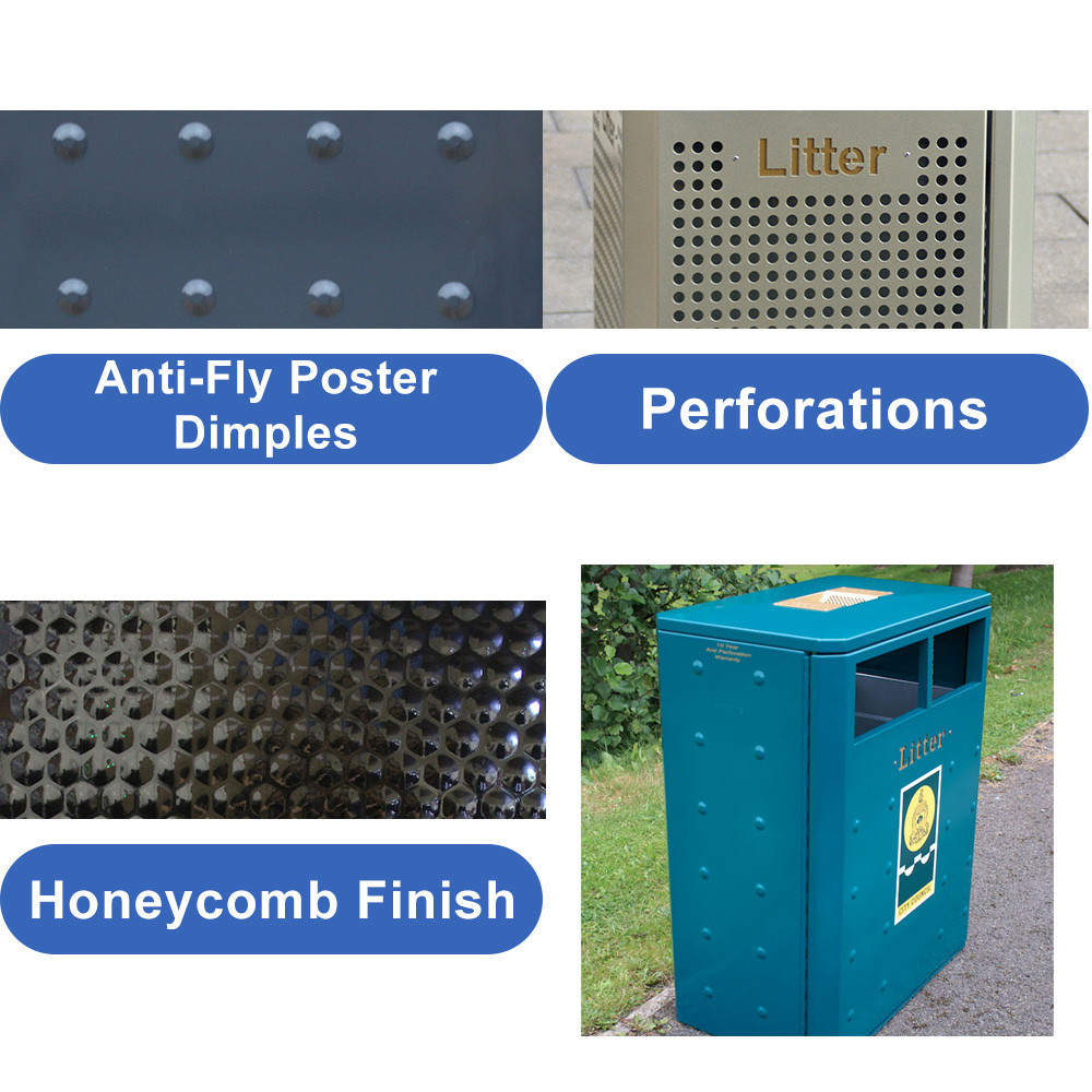 Middlesbrough Steel Litter Bin - 90 Litre