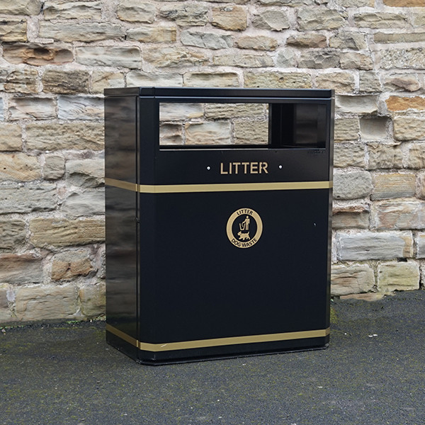 Middlesbrough Steel Litter Bin - 160 Litre