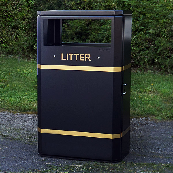 Middlesbrough Steel Litter Bin - 90 Litre