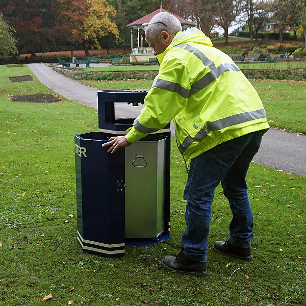 Octagonal Litter Bin - 90 Litre