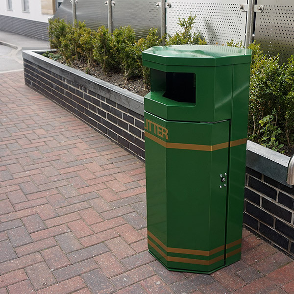 Octagonal Litter Bin - 90 Litre