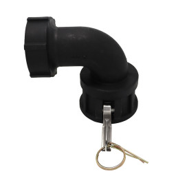 2" camlock coupling with a 2" female BSP adaptor on a 90-degree elbow