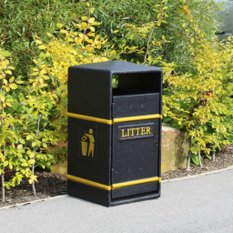 Never Rust Litter Bin - 112 Litre - black