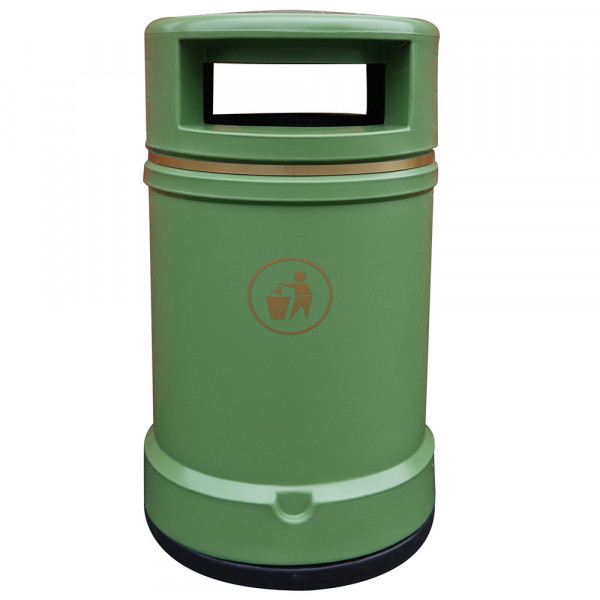 Derwent Outdoor Heritage Litter Bin - 120 Litre - olive green