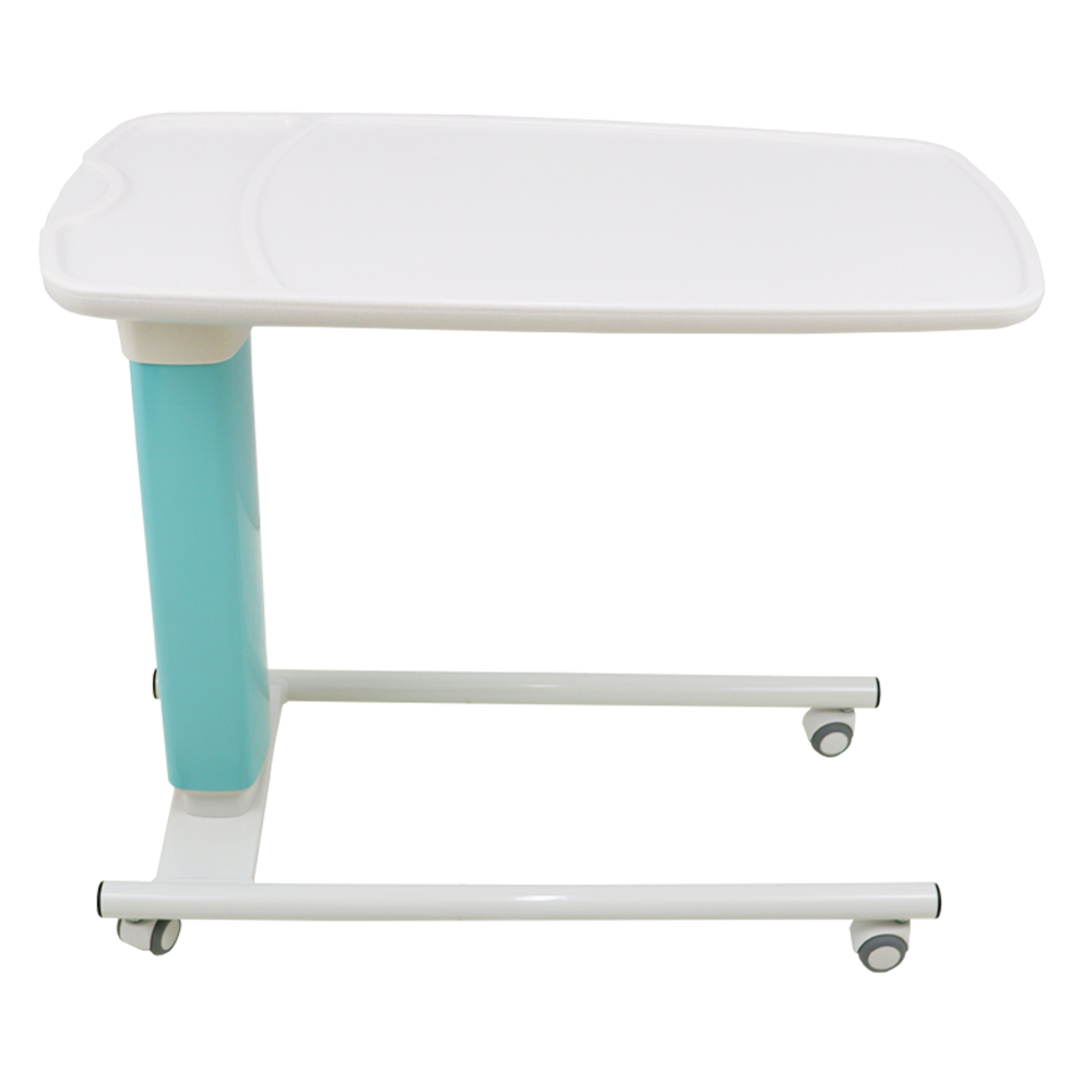 Hospital Overbed Wheeled Plastic Table 