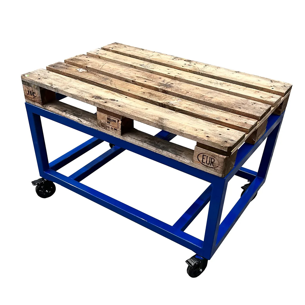 Steel Pallet Table with Wheels