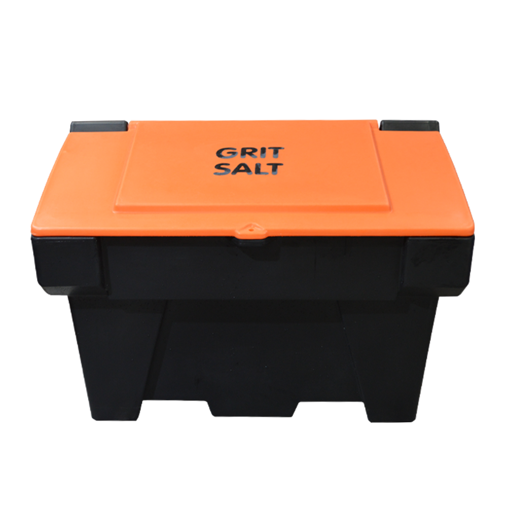 Pathfinder 200 Litre Lockable Grit Bin - Black Base / Orange Lid