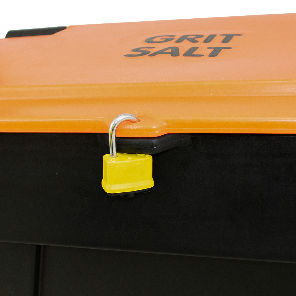 Pathfinder 200 Litre Lockable Grit Bin - Black Base / Orange Lid