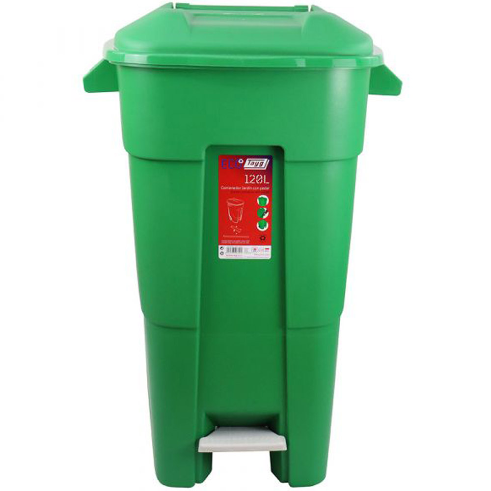 Pedal Operated Wheeled Litter Bin - 120 Litre Capacity - Solid Colour