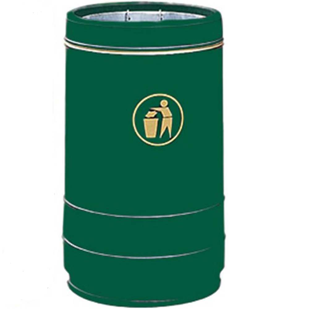 Pickwick Open Top Litter Bin - 90 Litre - green