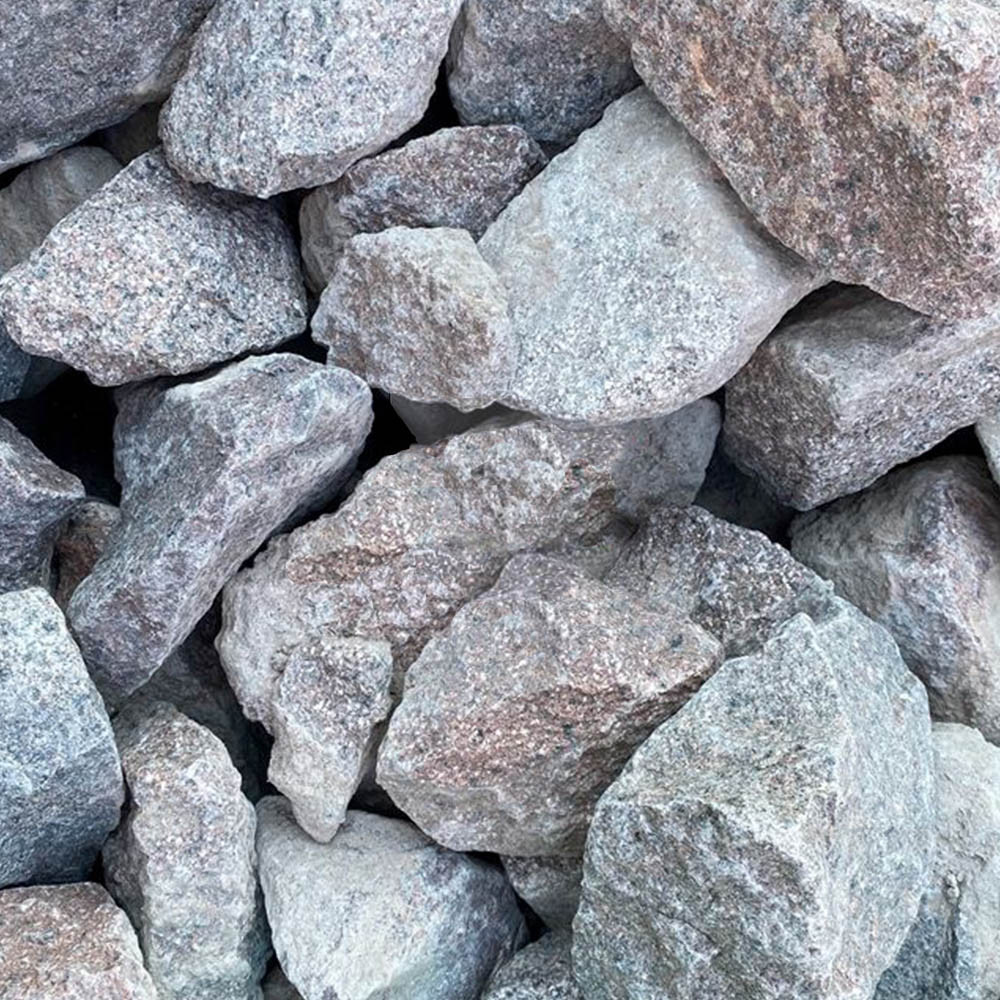 Pink/Grey Granite Gabion Stone - 850kg Bulk Bag