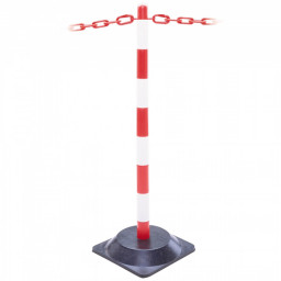 Plastic Chain Post with Hard Rubber Square Base