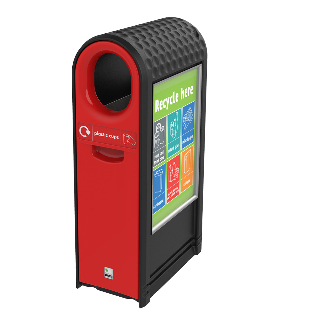 EcoArc External Recycling Bin - 80 Litre - red
