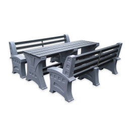 Premier Table and Seat Set - 6 Seater - grey