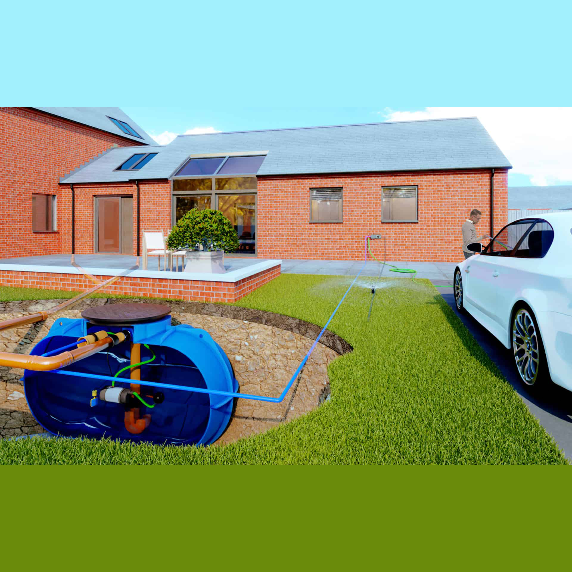 Premium Underground Rainwater Harvesting Garden System - 8400 Litres 