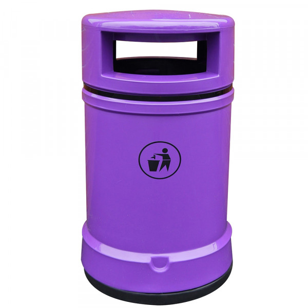 Derwent Outdoor Heritage Litter Bin - 120 Litre - purple
