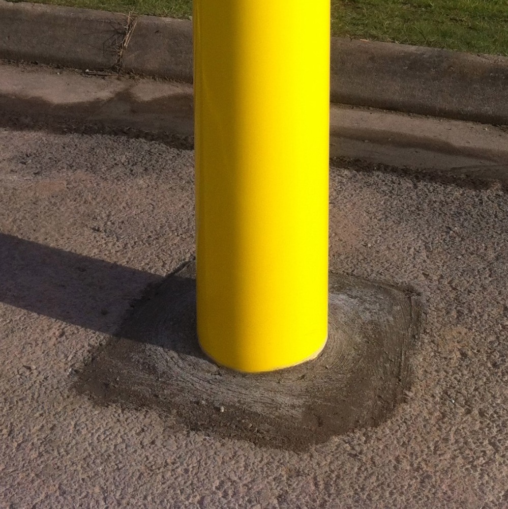 750mm Tall Galvanised Steel Bollard - concrete in
