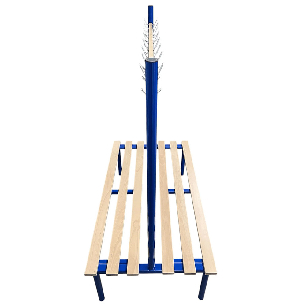 Double Sided Cloakroom Bench with Hooks