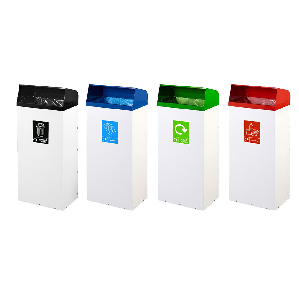 Hooded Open Top Metal Bin  - 60 to 80 Litres